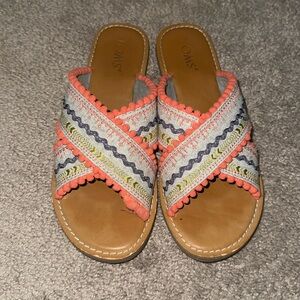 TOMS Womens Viv - size 7 - Multi Drizzle Chambray